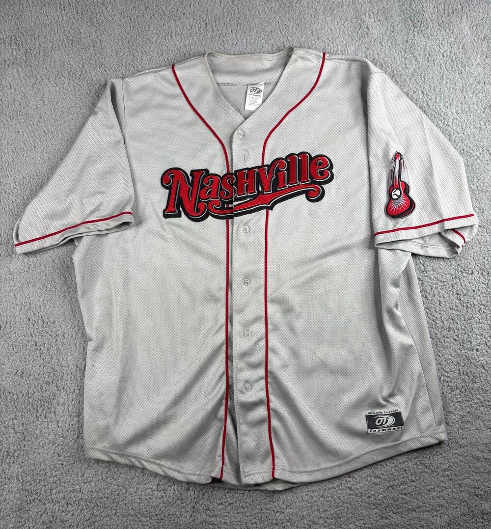 OT Sports Nashville Sounds Baseball Jersey Men's Size 3XL Grey Short Sleeves